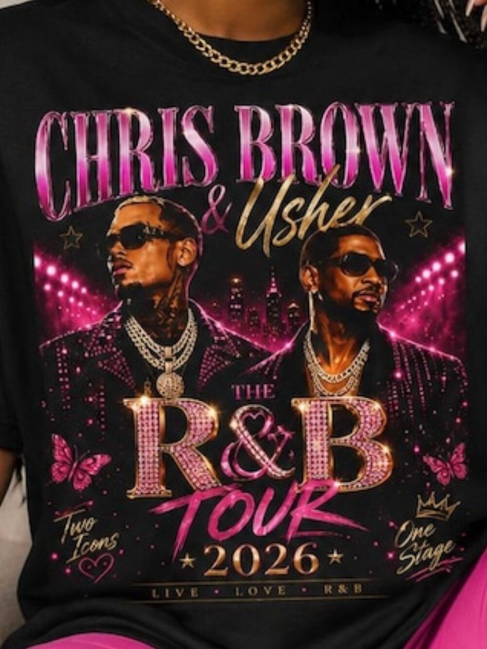 Chris Brown and Usher R&B Tour 2026 Shirt - Picture 2 of 4